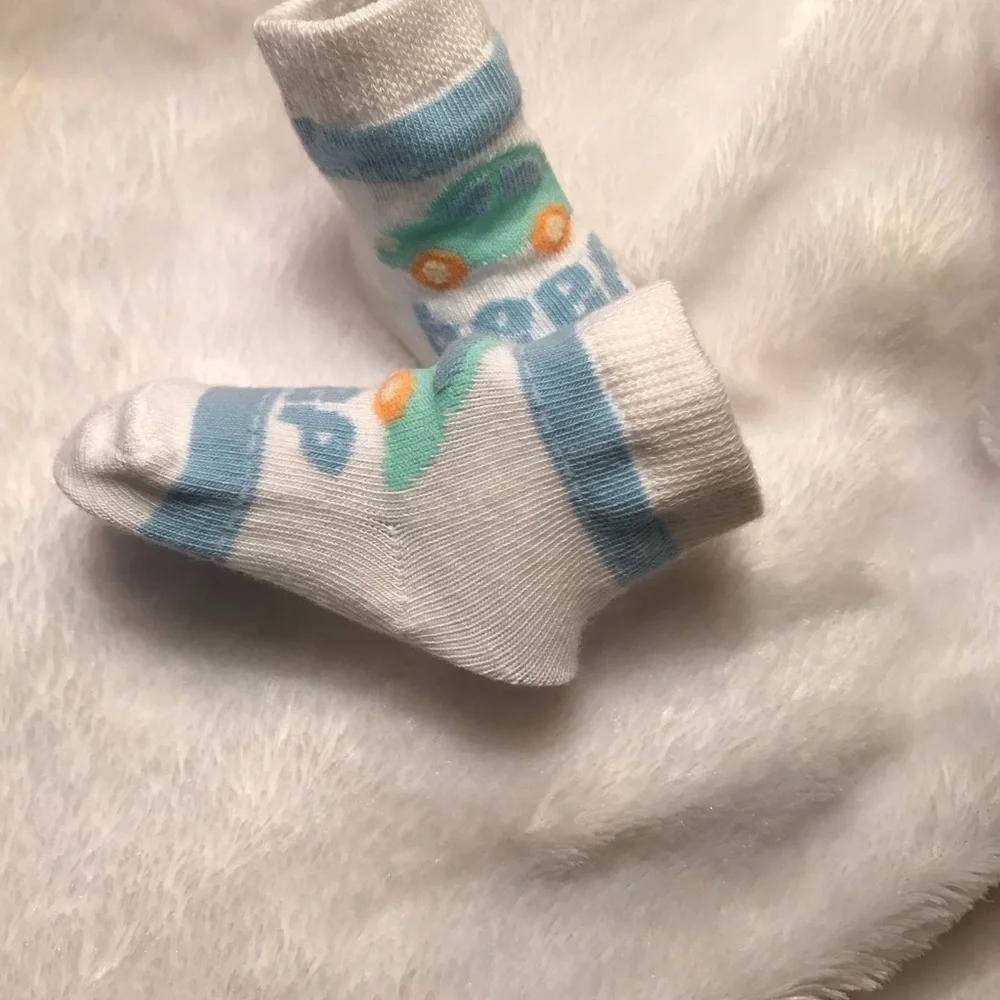 Newborn Baby Vintage Car Beep Sock Booties
